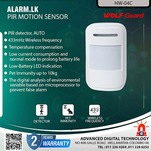 HW-04C - Wolf-Guard 433MHz PIR Motion Sensor Alarm Accessories Colombo Srilanka