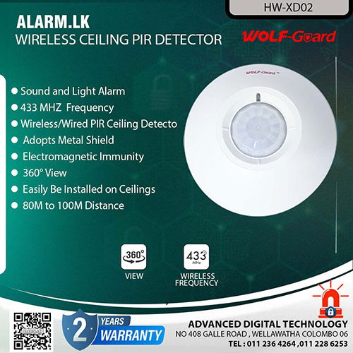 HW-XD02 - Wolf-Guard 315MHz Wireless Ceiling PIR Detector Alarm Accessories Colombo Srilanka