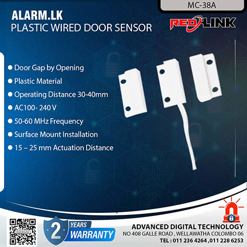 MC-38A - Alarm Accessories Plastic Wired Door Sensor Colombo Srilanka