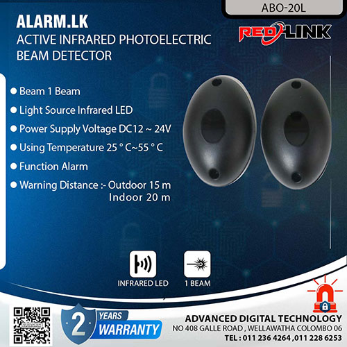 ABO-20L - Redlink Active Infrared Photoelectric Beam Detector Alarm Accessories Colombo Srilanka